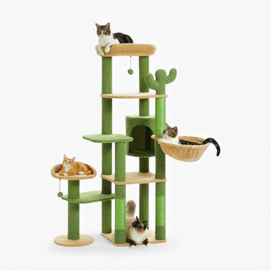 Arbre à Chat XXL Hamac Bois Design Vert – Stromboli
