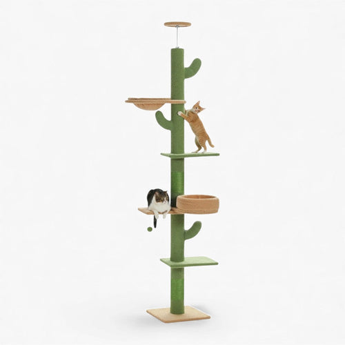 Arbre à Chat Sol Plafond 210cm Hamac Bois Vert – Ultar